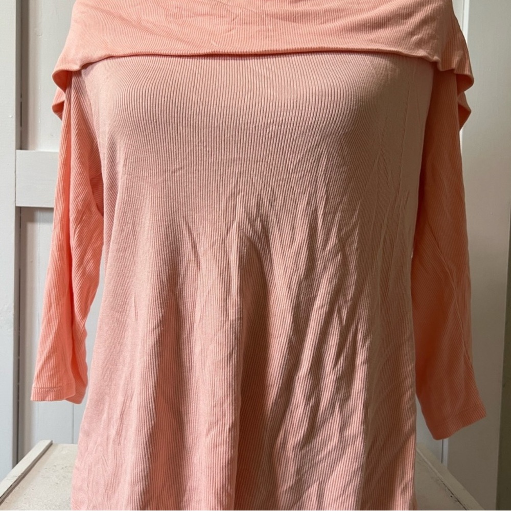 Belle Sky Pink Off-the-Shoulder 3/4 Sleeve Blouse